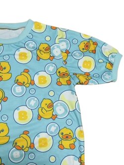 Photo2: Adult Baby Romper  Duck Pattern Short Sleeves