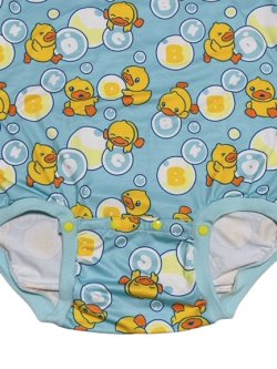 Photo3: Adult Baby Romper  Duck Pattern Short Sleeves
