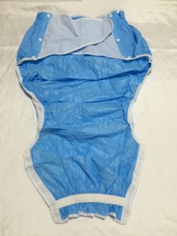 Photo4: Adult baby diaper cover blue (PVC)