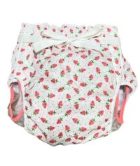 Adult baby diaper cover strawberry pattern with pvc waterproof waist strap
