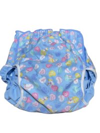 Adult baby diaper cover unicorn light blue double gathered