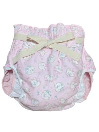 Adult baby diaper cover rabbit pattern with pile waterproof waist strap XXL,5Lonly