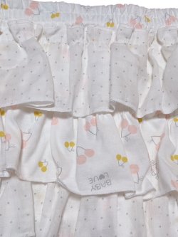 Photo3: Adult Baby Bloomers with frilled skirt cherry & BABYLOVE Logo Pattern