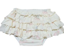 Photo1: Adult Baby bloomers with frilled skirt/ elephant and heart pattern