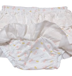 Photo2: Adult Baby Bloomers with frilled skirt cherry & BABYLOVE Logo Pattern