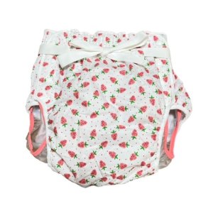 Photo: Adult baby diaper cover strawberry pattern with pvc waterproof waist strap