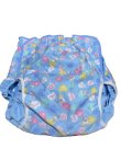 Photo1: Adult baby diaper cover unicorn light blue double gathered