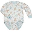 Photo1: Adult Baby Onesie dog Pattern long sleeves (ribbed light blue)