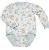 Photo: Adult Baby Onesie dog Pattern long sleeves (ribbed light blue)