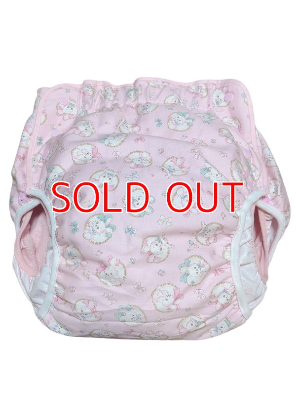 Photo1: Adult baby diaper cover rabbit pattern with pile waterproof 