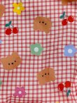 Photo4: Adult baby diaper cover with bear and flower check pattern urethane waterproof waist strap