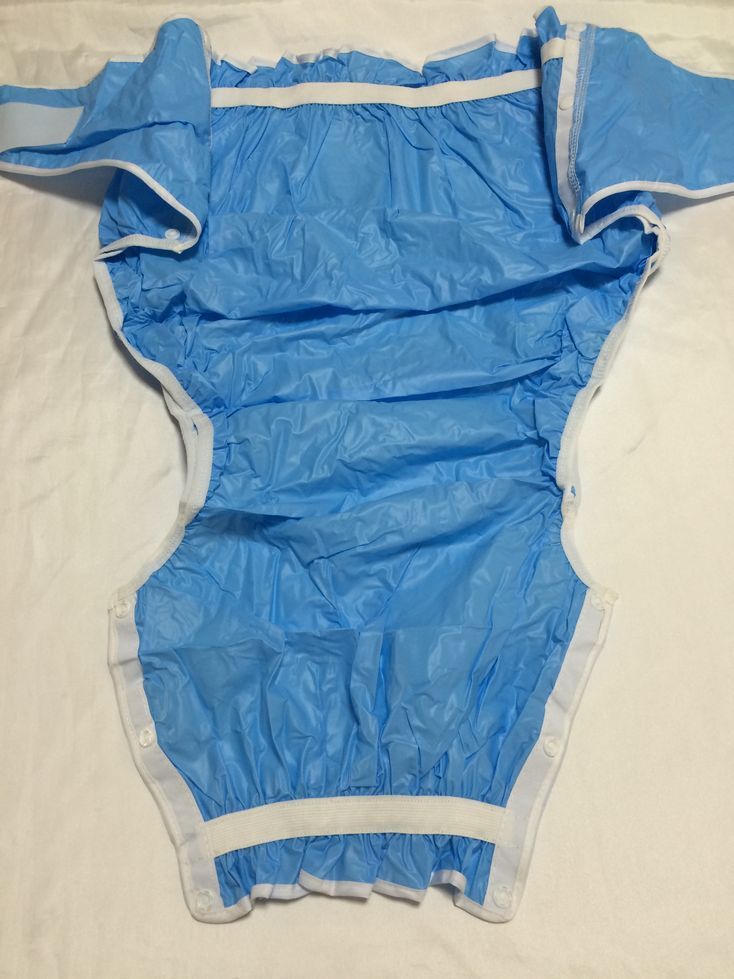 Photo5: Adult baby diaper cover blue (PVC)