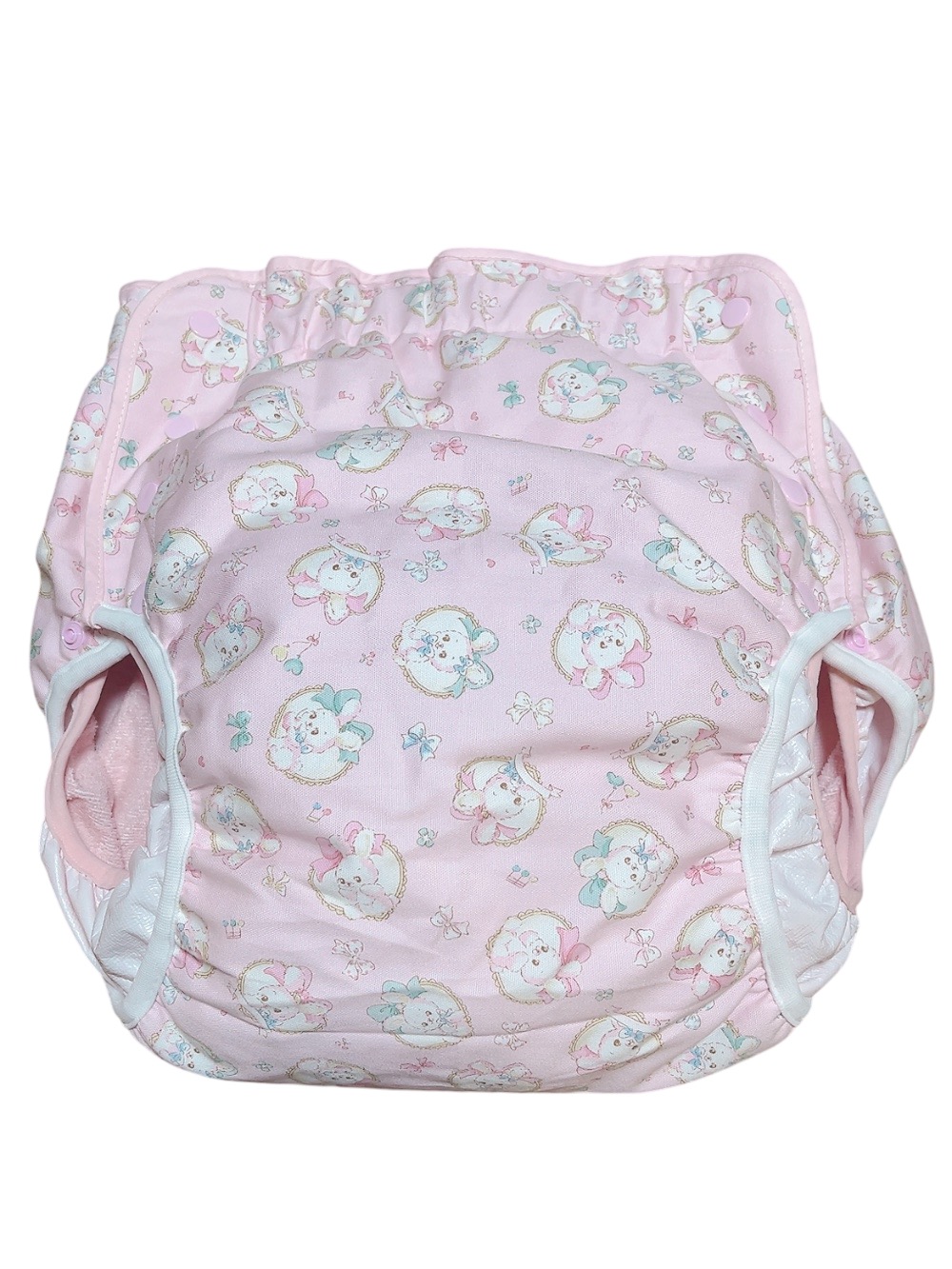 Photo1: Adult baby diaper cover rabbit pattern with pile waterproof 