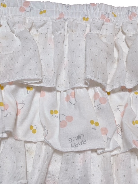 Photo3: Adult Baby Bloomers with frilled skirt cherry & BABYLOVE Logo Pattern